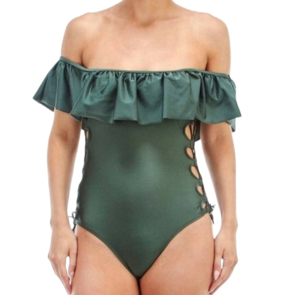 TiniBikini🦎Tropical Off Shoulder One Piece🌵